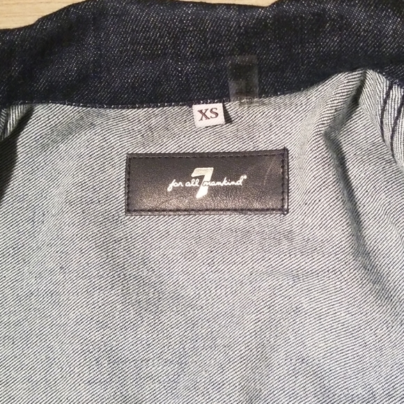 7 for all mankind dark wash jean jacket - Picture 5 of 8